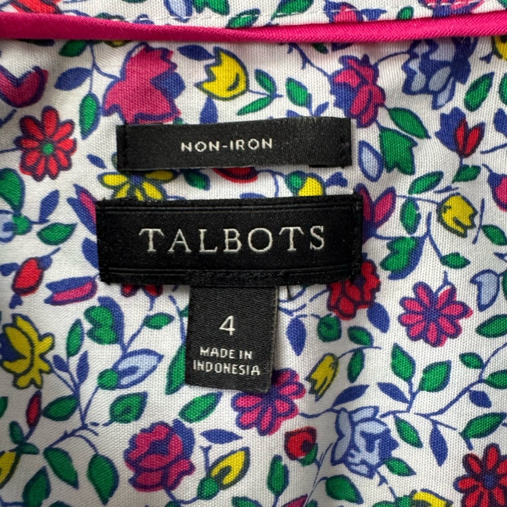 Talbots Multi-Color Floral Button-Down Shirt - Picture 10 of 11